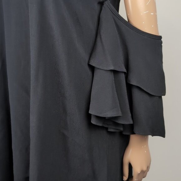 Audrey 3+1 Cold Shoulder Swing Dress Ruffle Sleeve Cami Vneck Party Cocktail - Picture 5 of 10